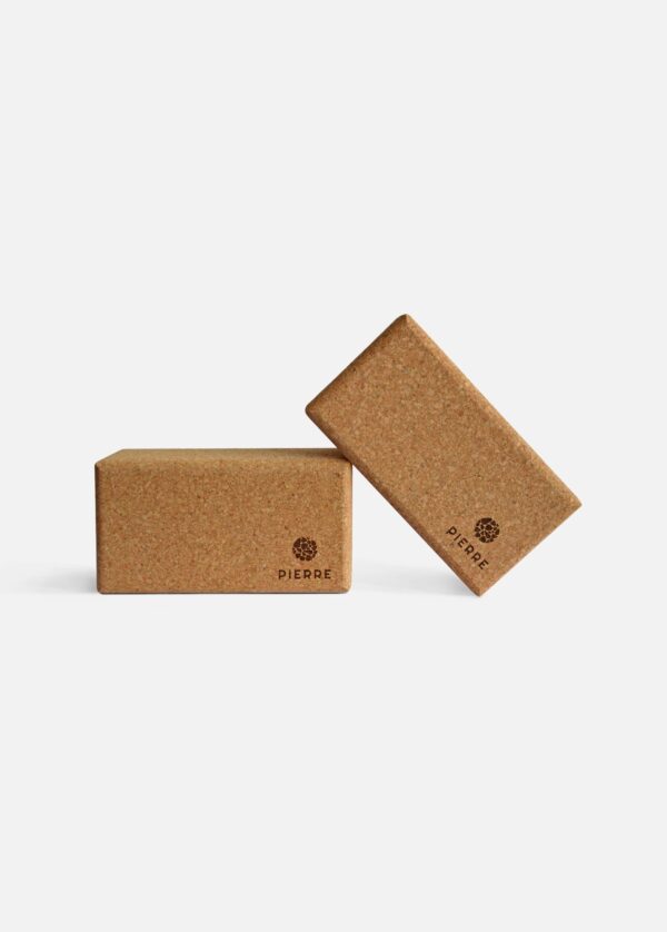 Two yoga natural cork blocks (small)