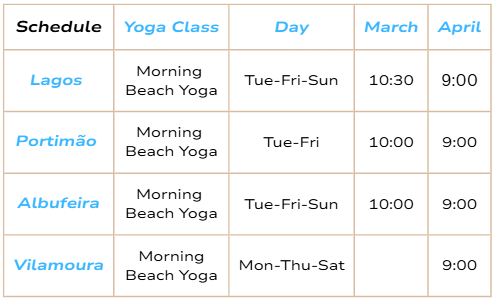 Spring timetable overview